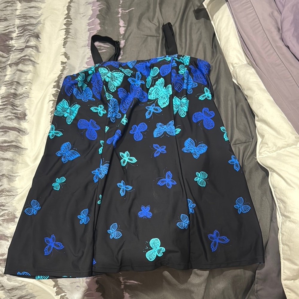Swimsuits For All Blue Pleated A-Line Skirt